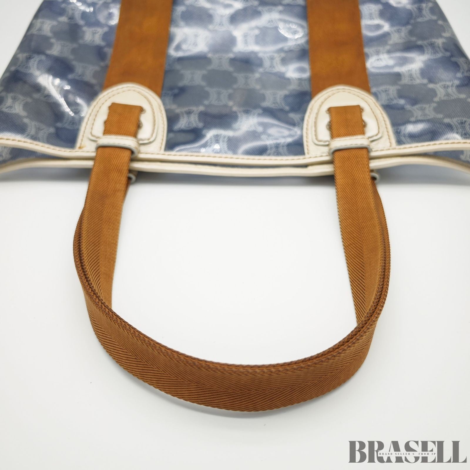 CELINE Macadam Tote Bag with Pouch Blue Women’s
