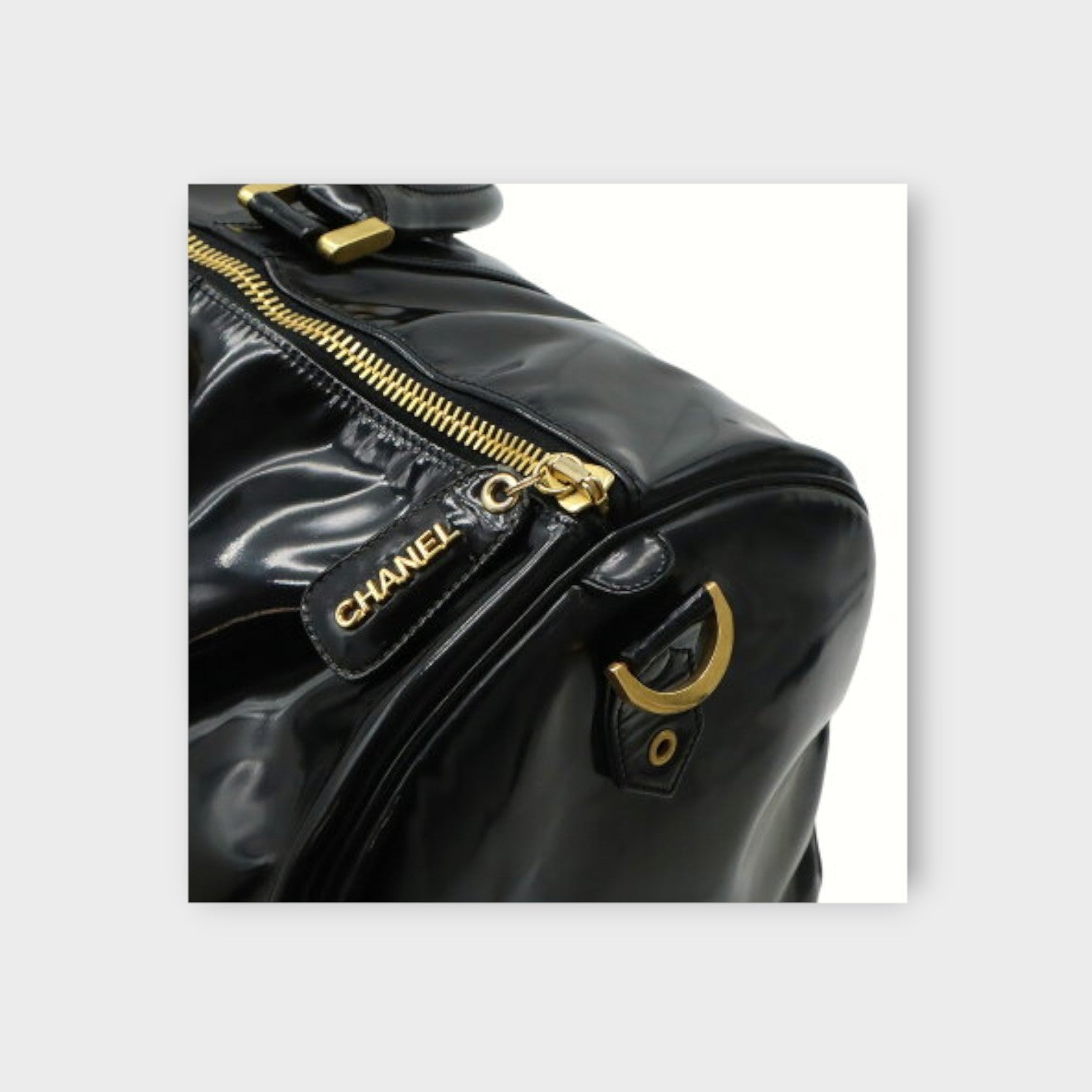 Chanel Coco Mark Boston Bag Black Travel Bag【B】