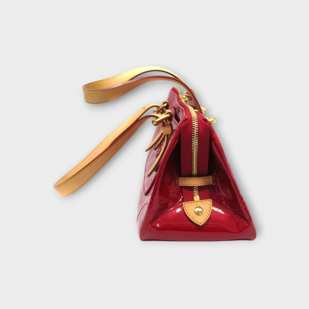 Louis Vuitton Rosewood Avenue Handbag Patent Monogram Vernis M93507 Red【A】