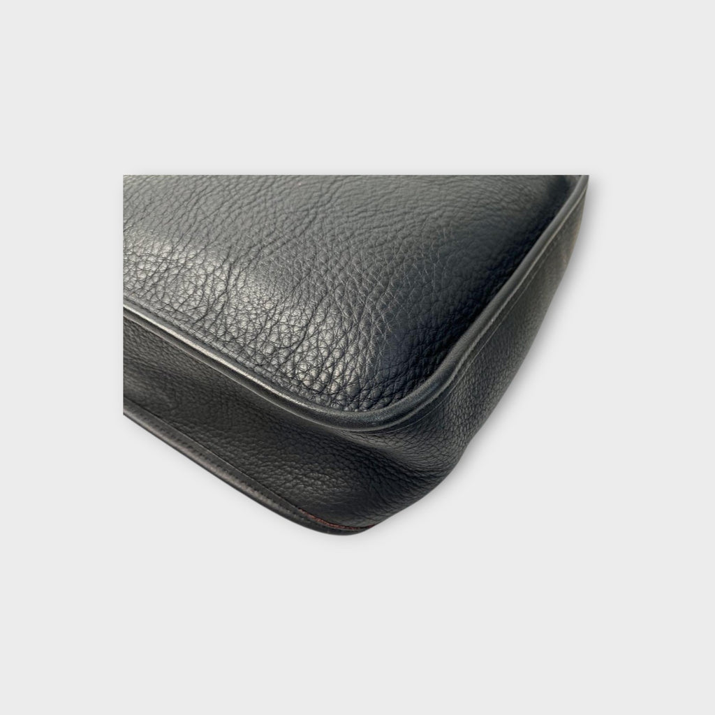 Hermès Vespa PM Black Shoulder Bag Leather A Stamp Gold Hardware 【A】