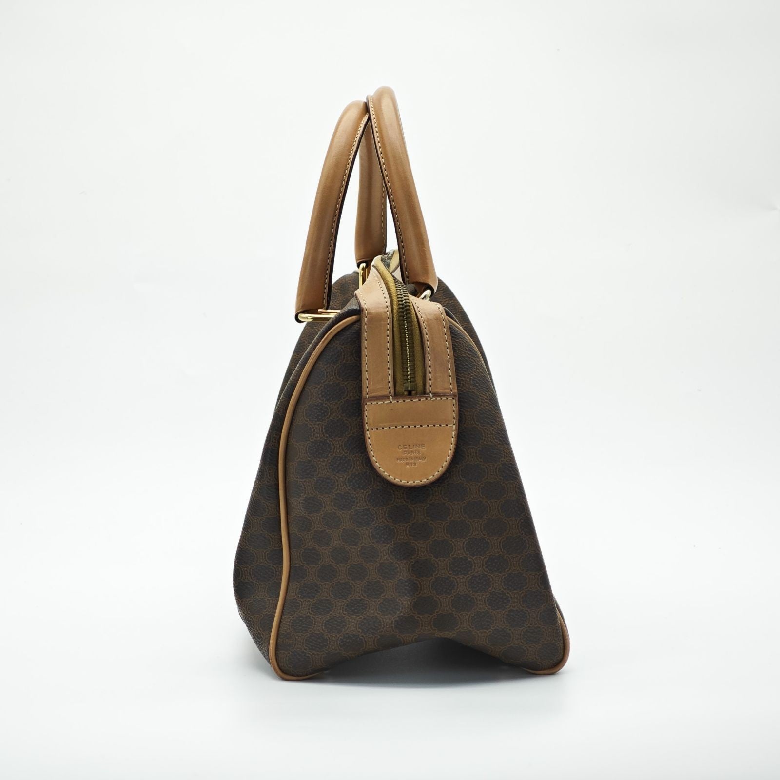 CELINE Macadam Handbag Mini Boston Bag Brown Women's