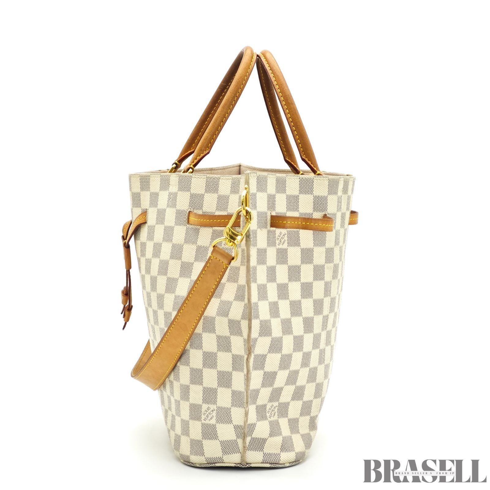 LOUIS VUITTON Girolata N41579 Damier Azur Bucket Handbag Ivory Women’s