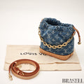 Louis Vuitton Nano Noe M83043 Monogram Denim Blue Cotton w/Dust Bag Strap
