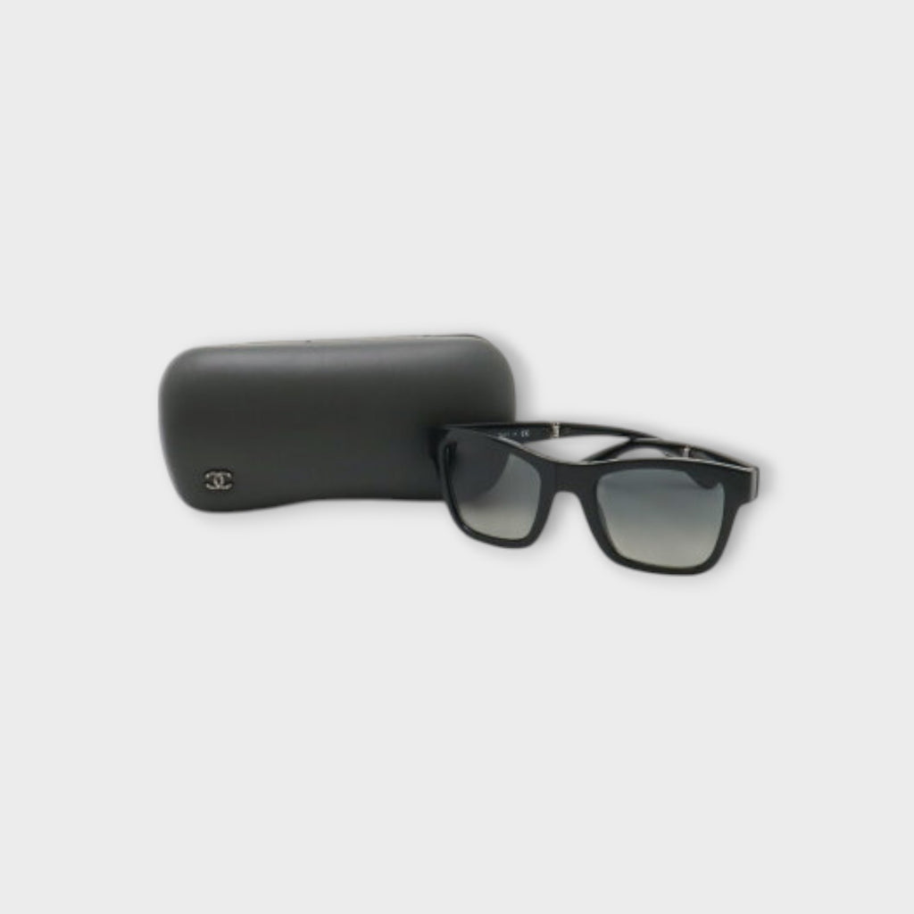 CHANEL Coco Mark Sunglasses Wellington Folding Smoke Gradient Black 53□22 140 60