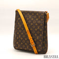 LOUIS VUITTON Musette M51256 Shoulder Bag Brown Monogram Canvas Vertical Women's