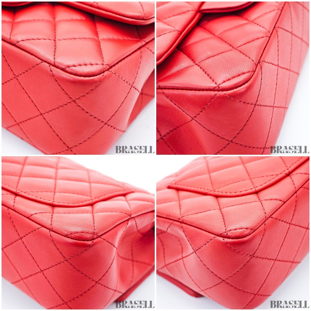 Chanel Mini Matelassé 20 Lambskin Single Flap Shoulder Bag Red Women