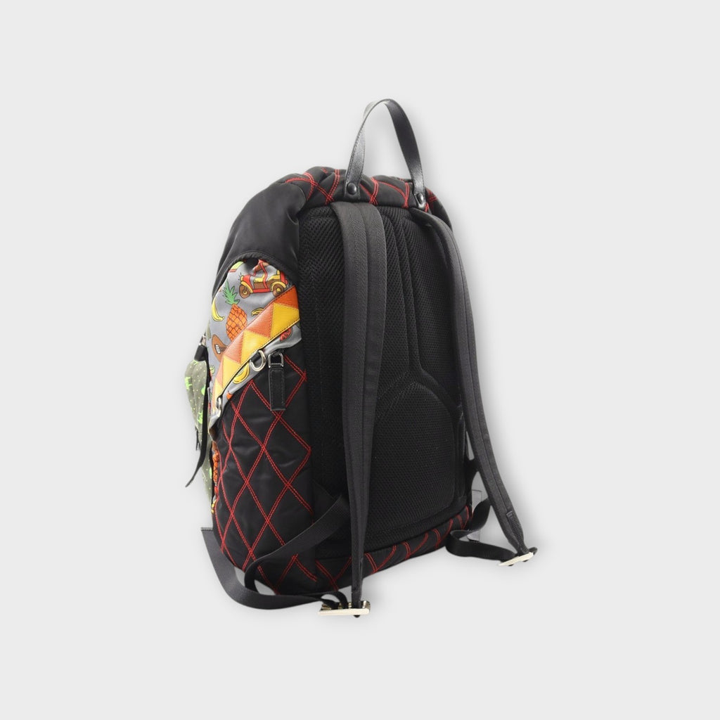 Prada Tessuto Patch Backpack Nylon Saffiano Leather 2VZ135 Multicolor 【A】