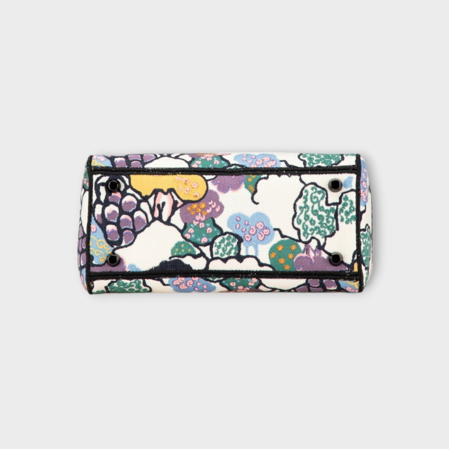 Dior Lady D-Lite Medium Handbag Shoulder Bag 2Way White Multicolor Canvas 【A】