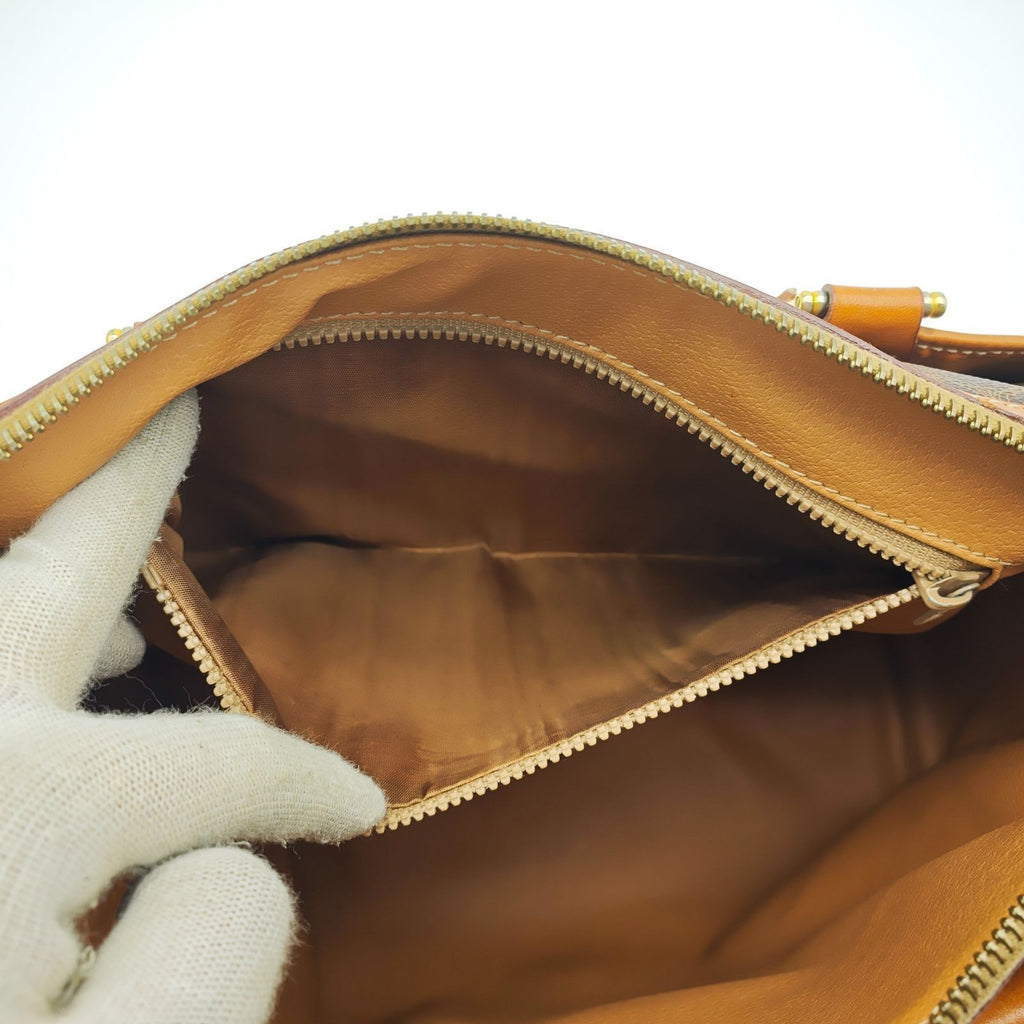 CELINE Macadam Handbag Mini Boston Bag Brown Women's
