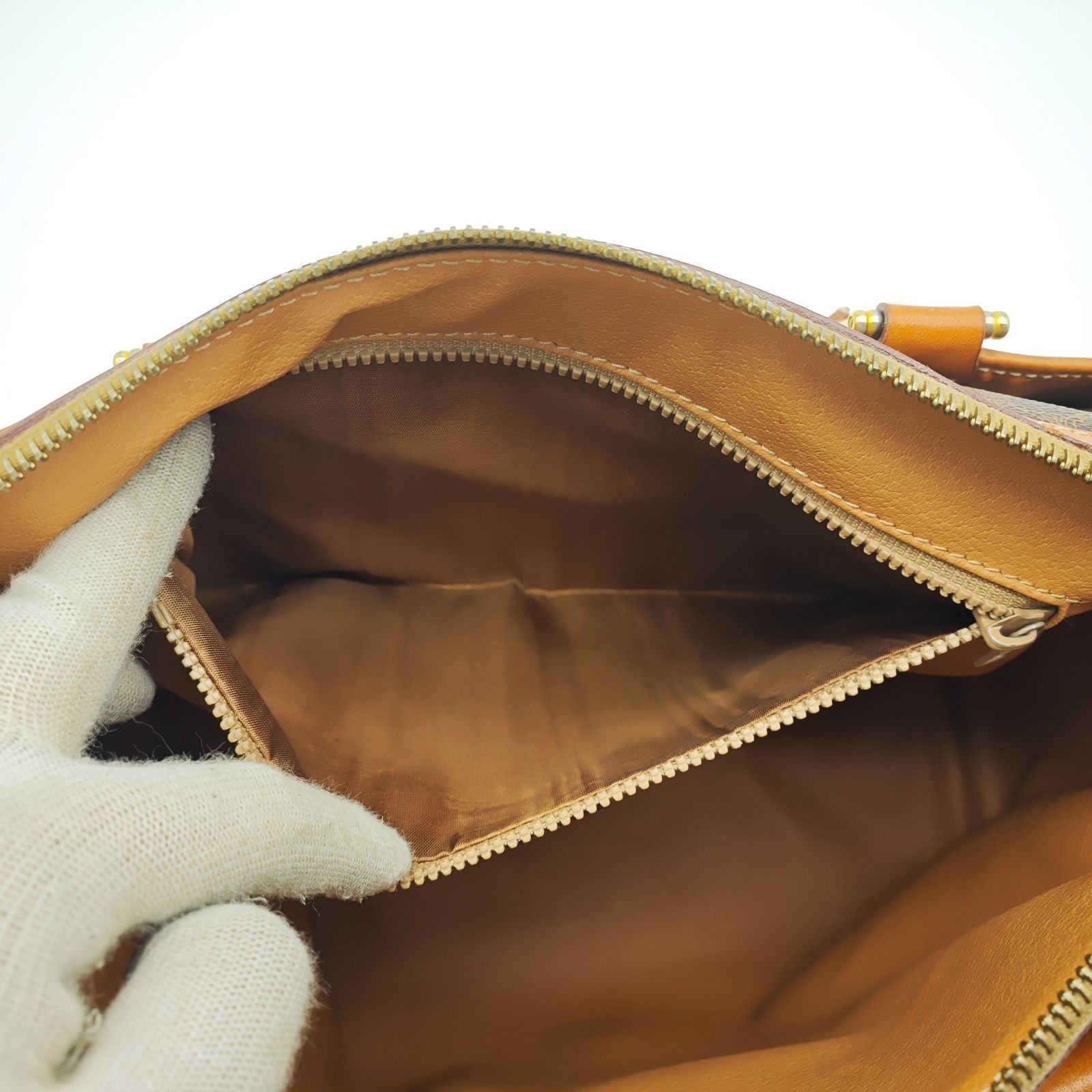 CELINE Macadam Handbag Mini Boston Bag Brown Women's