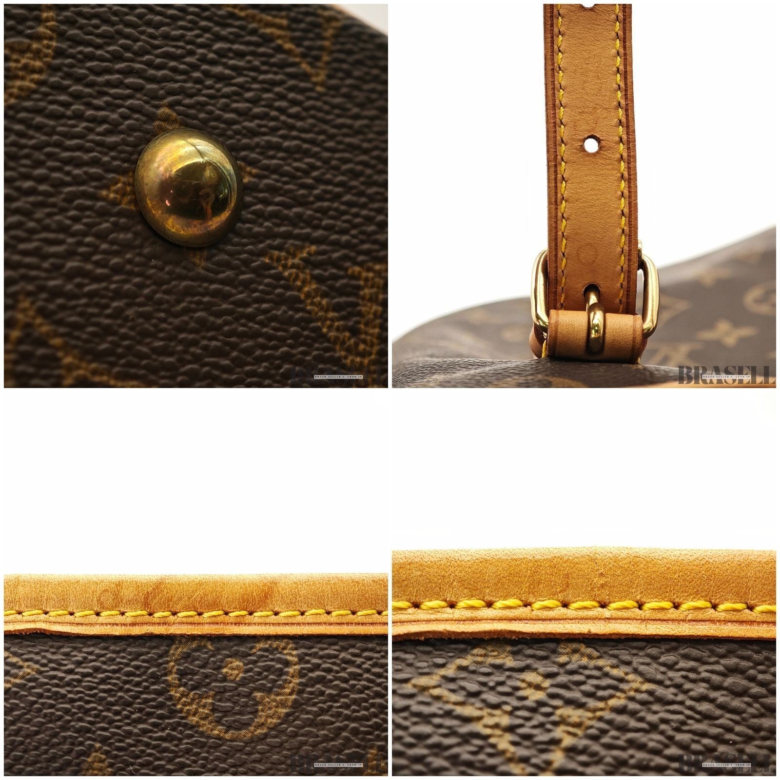 LOUIS VUITTON Bucket GM M42236 Tote Bag Monogram Brown Leather Pouch Dust Bag
