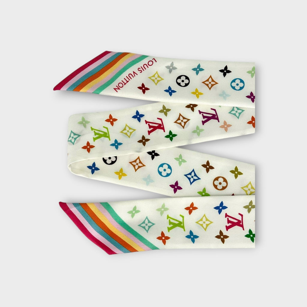Louis Vuitton Takashi Murakami Bandeau BB Multicolor Monogram LV TM Silk Scarf