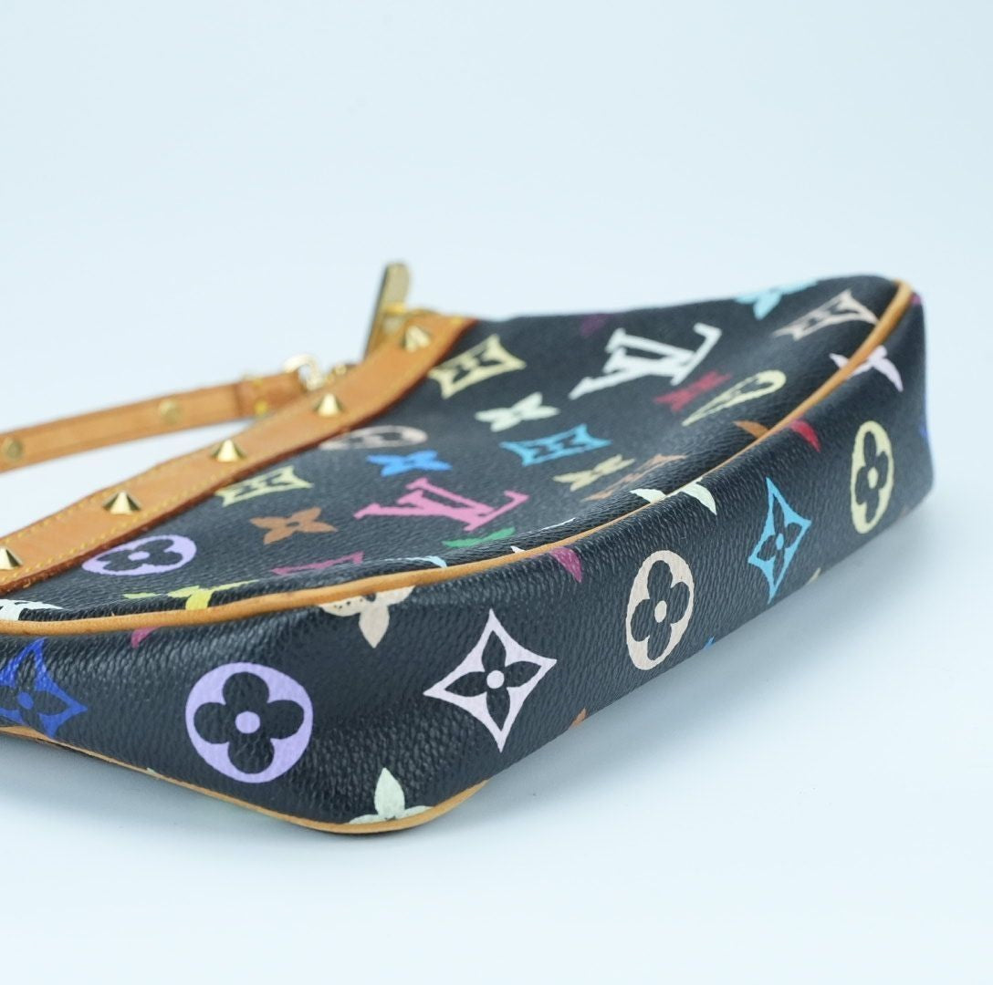 LOUIS VUITTON M92648 Multicolor Pochette Accessoires Noir Black Takashi Murakami