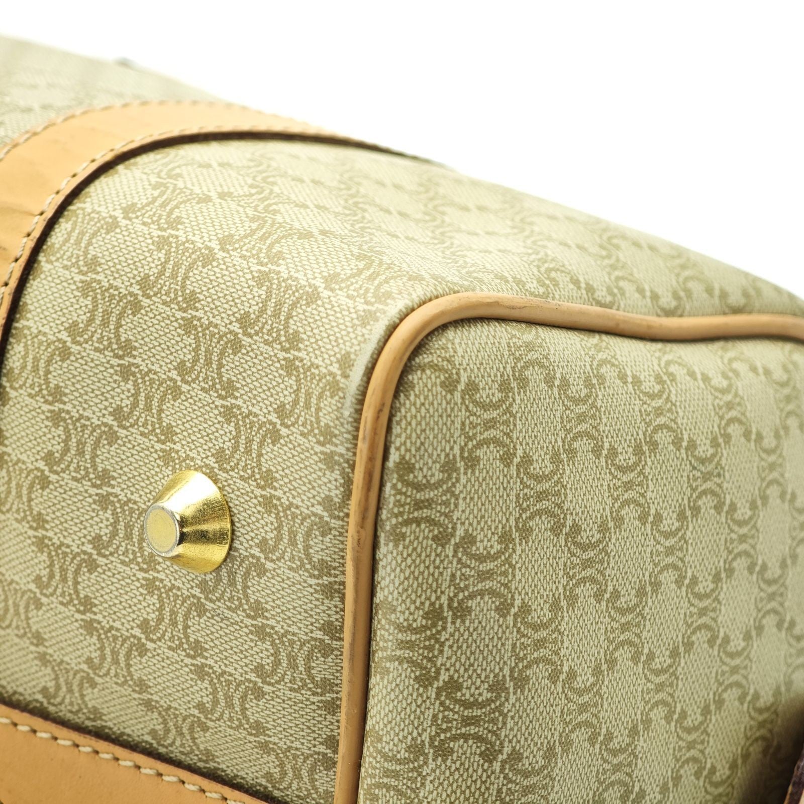 CELINE Macadam Mini Boston Bag Brown/Beige Women's