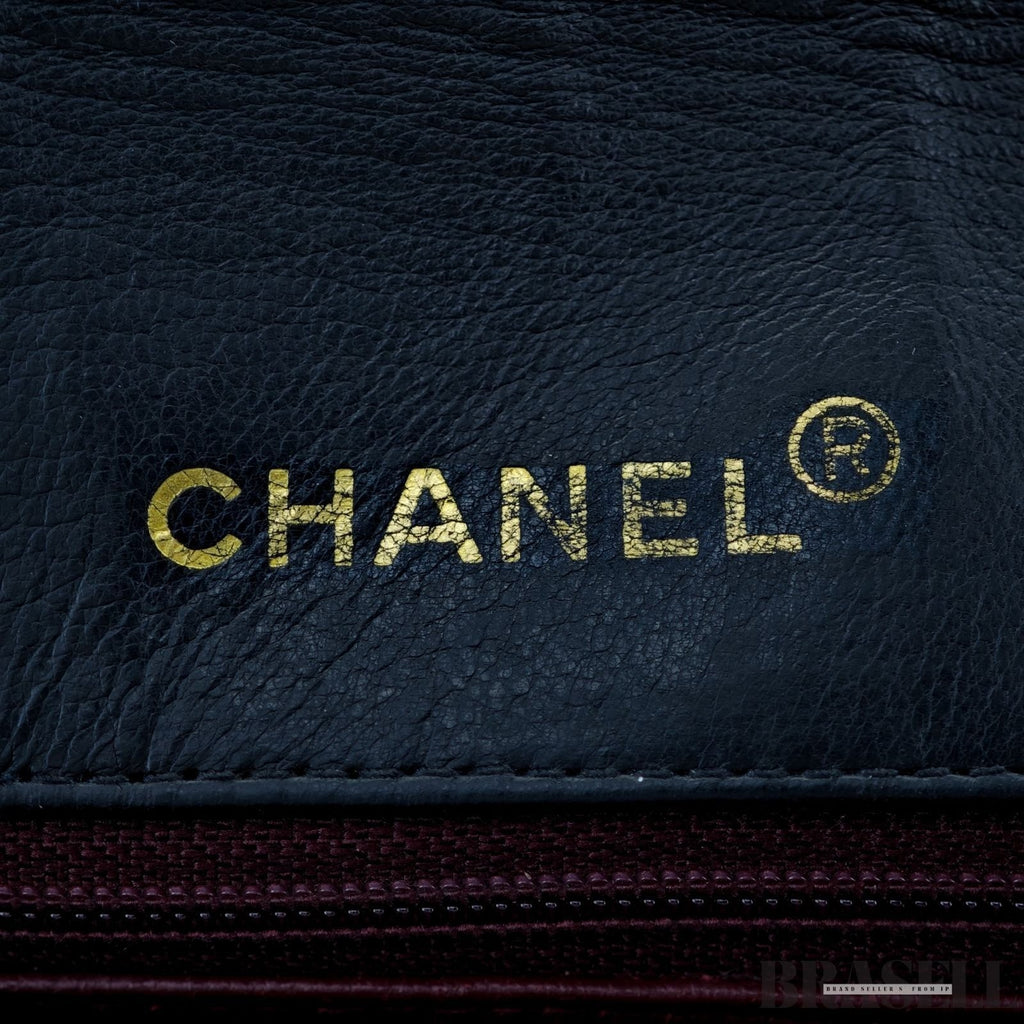 Chanel Matelassé Coco Mark Diana Shoulder Bag Flap Compact Black Leather Women
