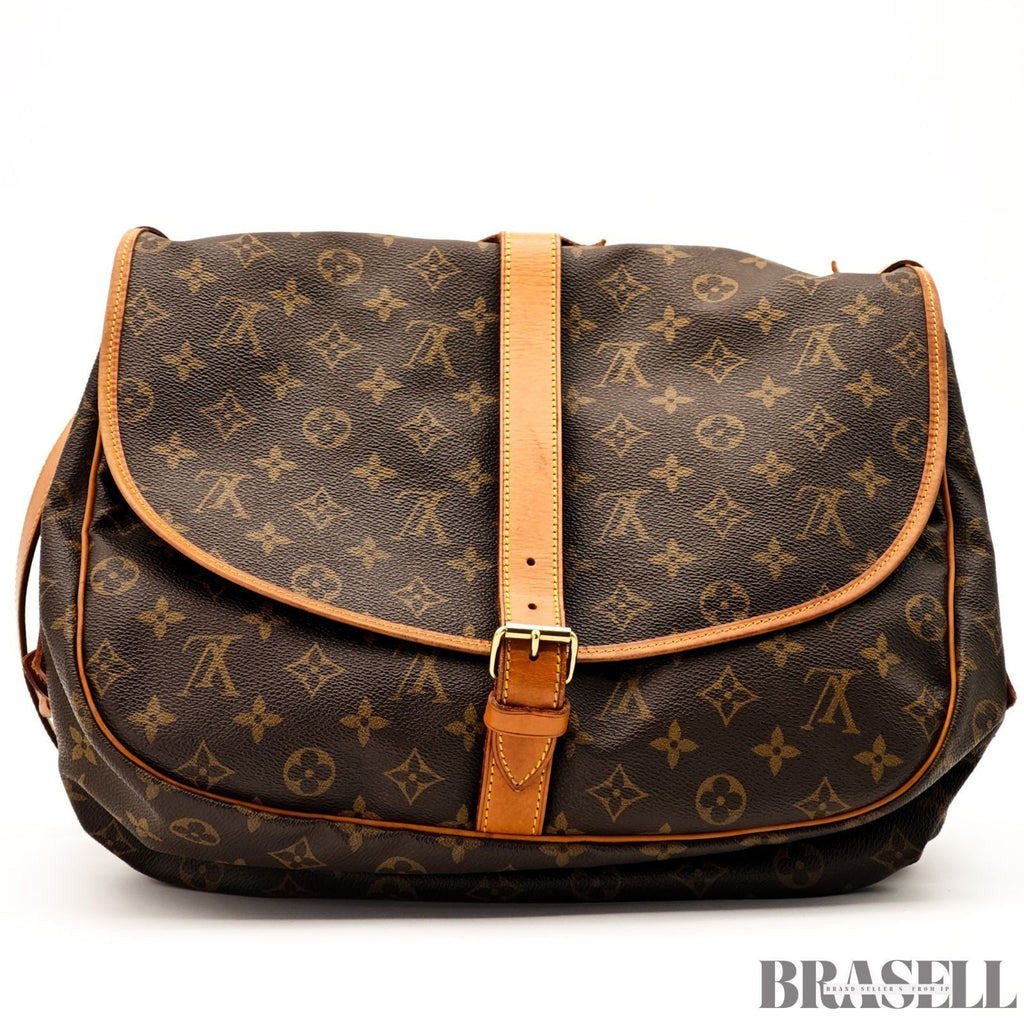 Louis Vuitton Saumur 35 M42254 Shoulder Bag Monogram Canvas Leather Brown Woman