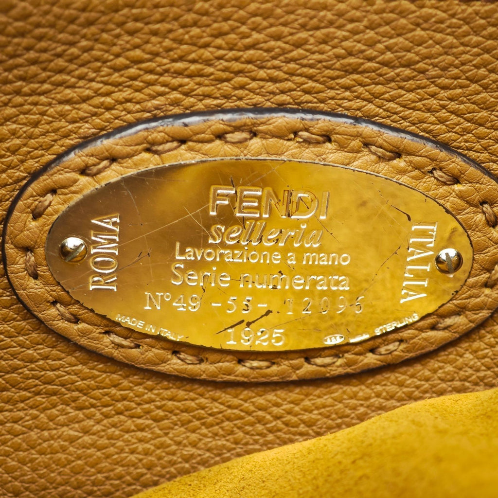 FENDI Selleria Peekaboo Handbag Tote Bag 8BN290 Leather Black