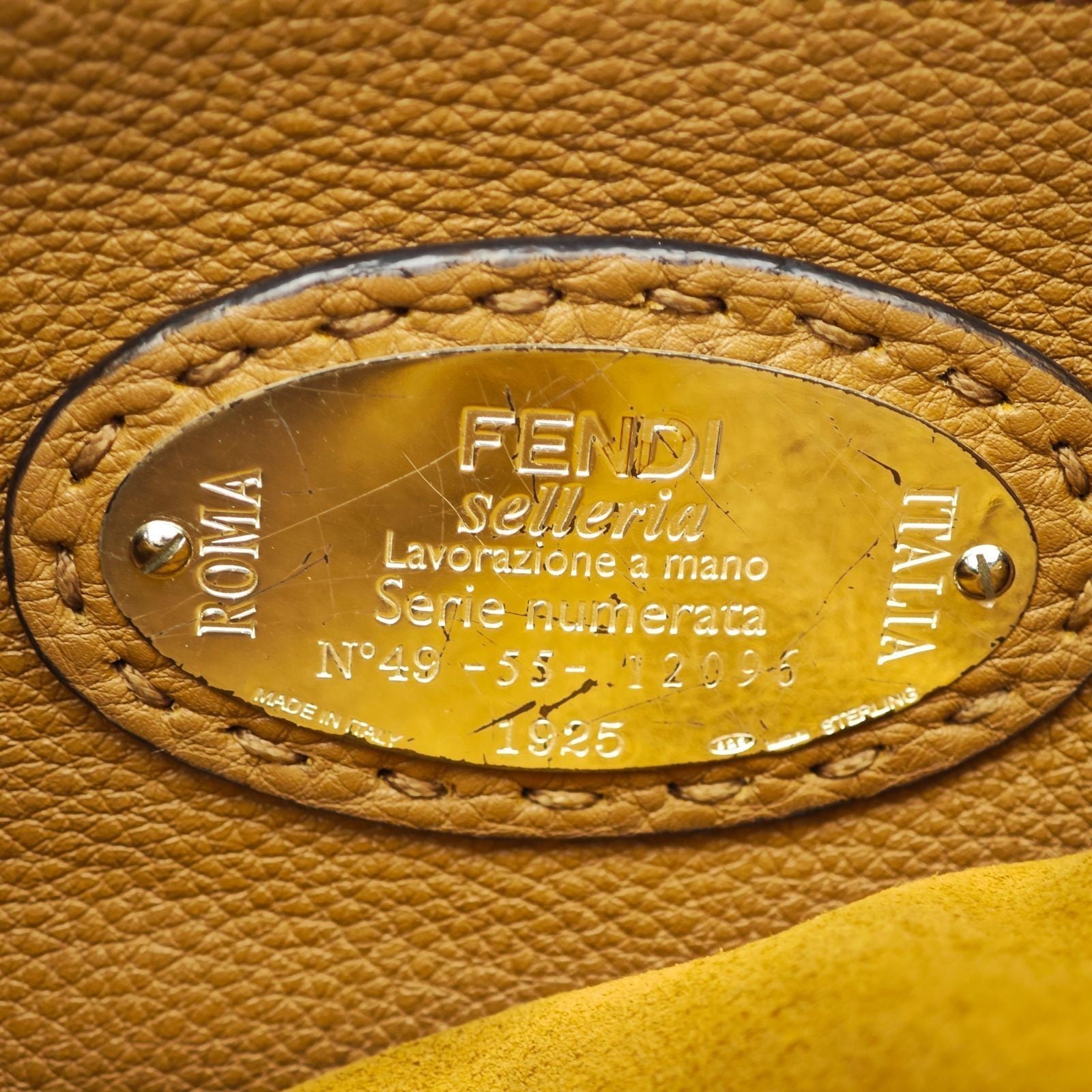 FENDI Selleria Peekaboo Handbag Tote Bag 8BN290 Leather Black