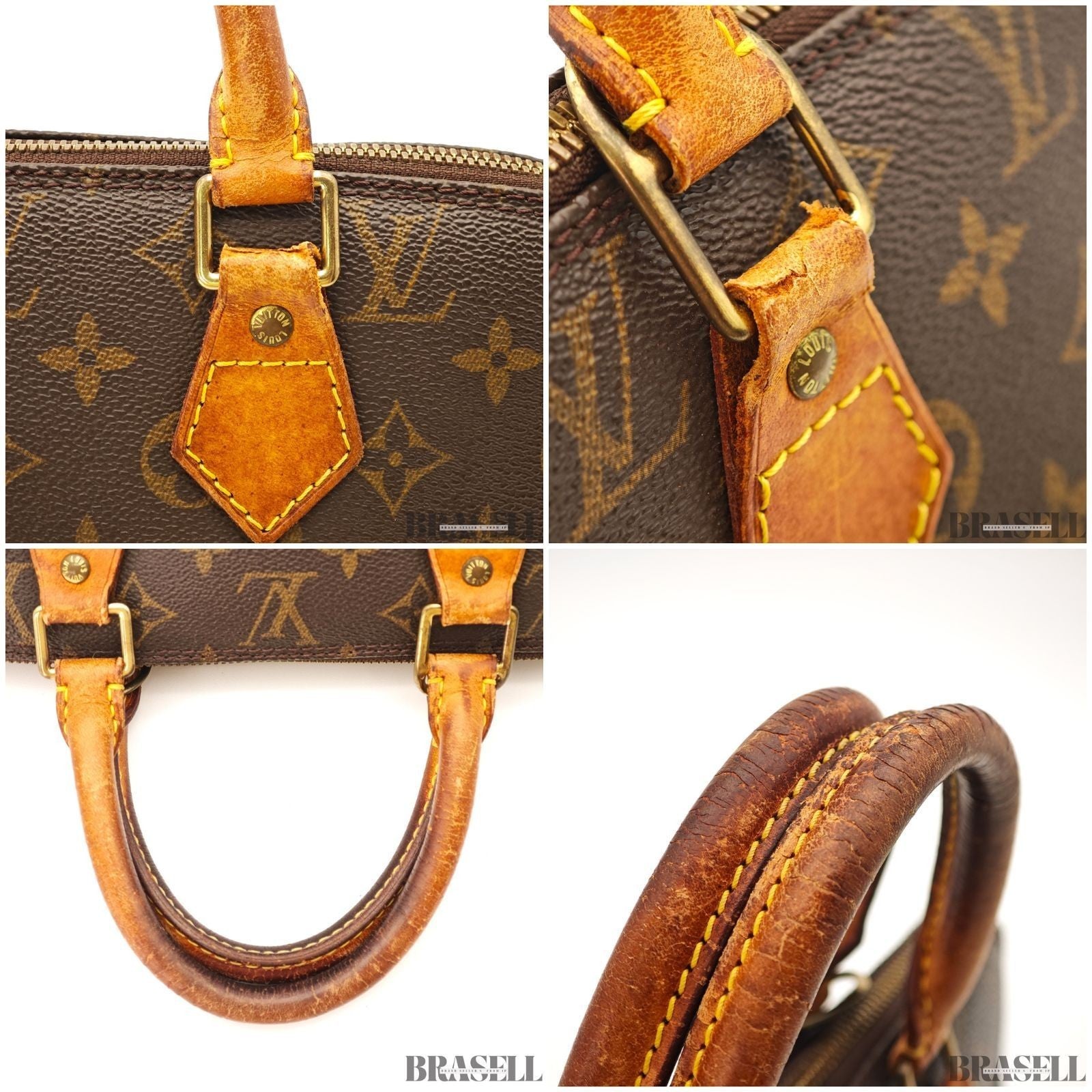 LOUIS VUITTON Alma PM Handbag M51130 Monogram Leather Brown FL1010
