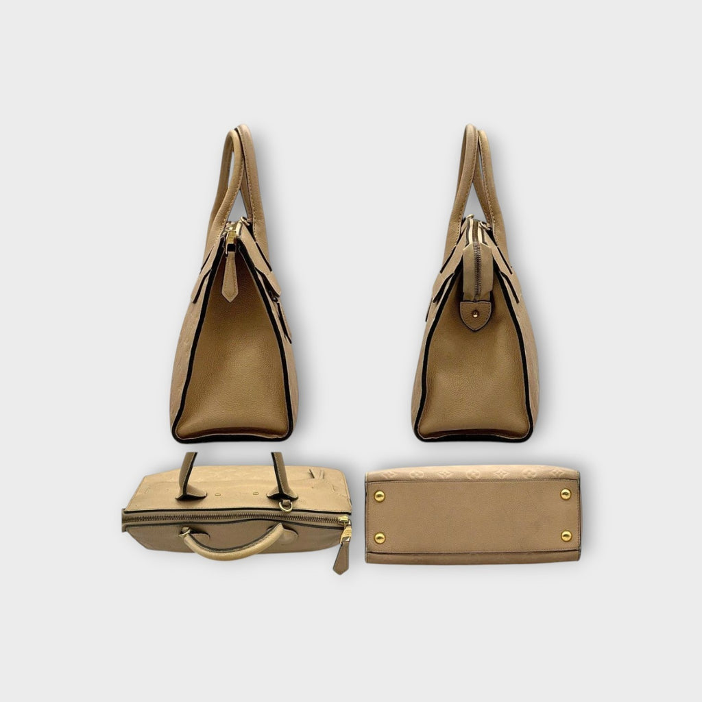 Louis Vuitton Pont-Neuf MM Monogram Empreinte Beige 2Way Handbag 【A】