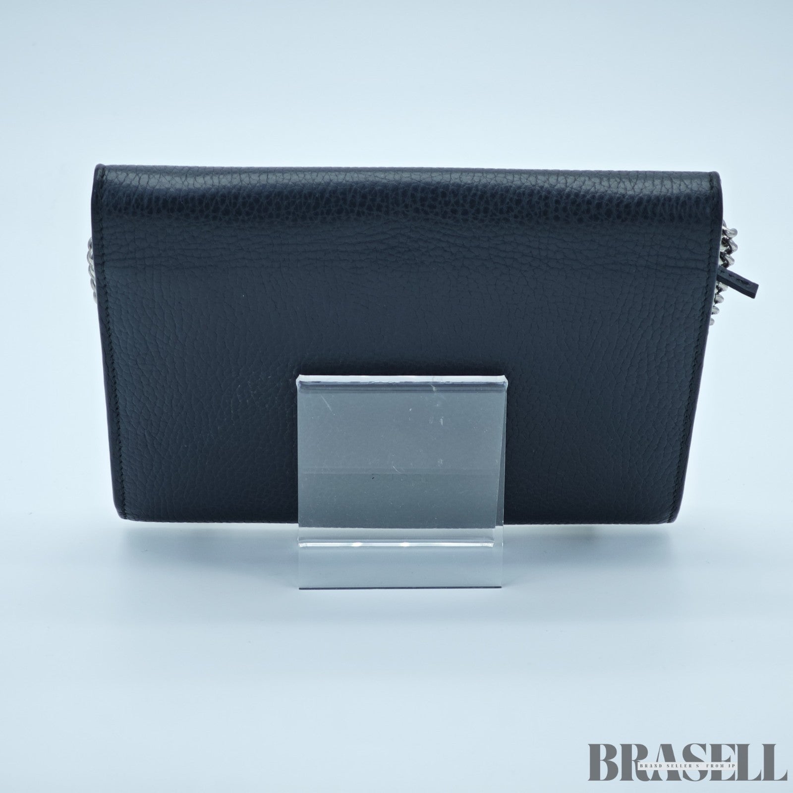 GUCCI Dionysus Tiger Head Chain Wallet 401231 Leather Black