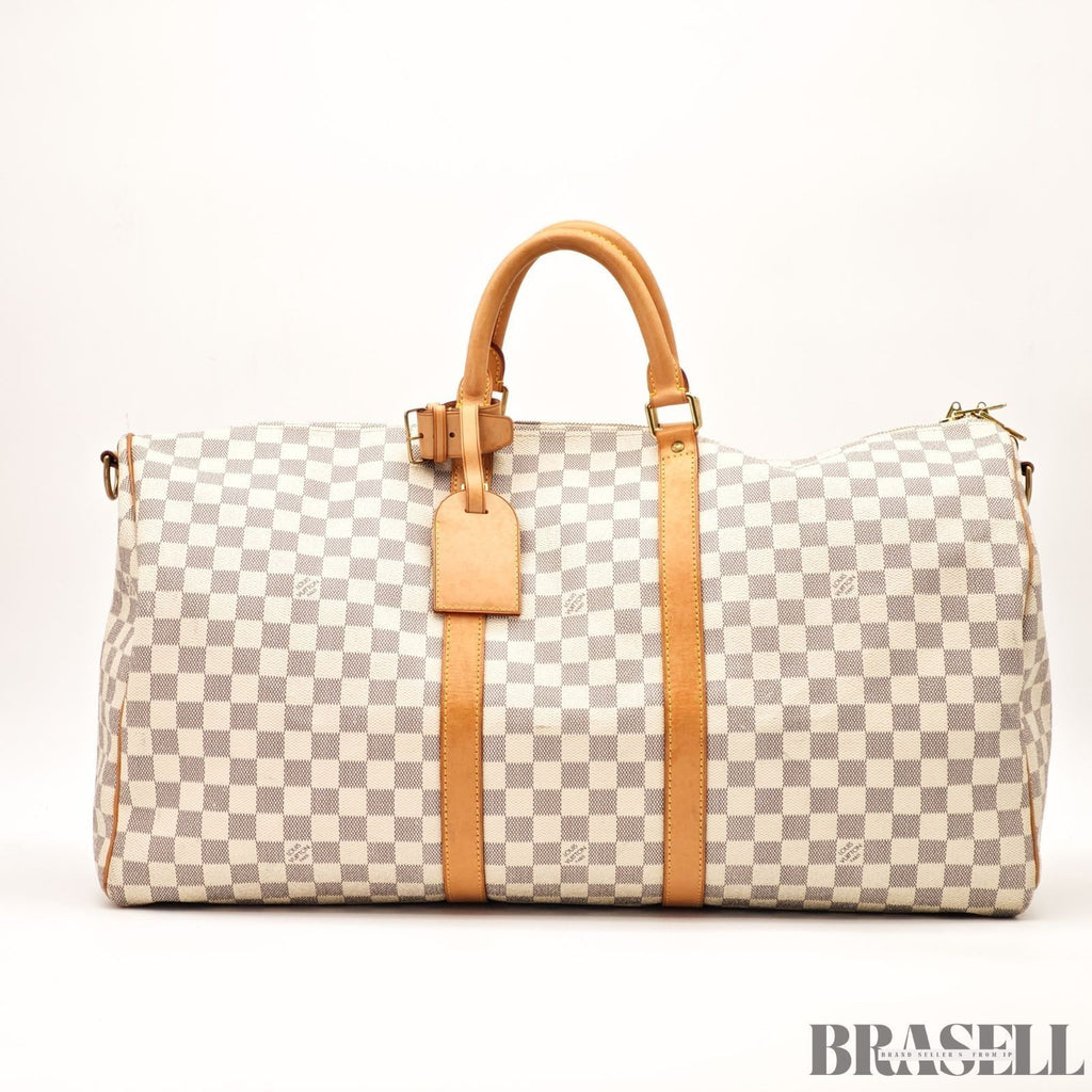 LOUIS VUITTON Keepall Bandouliere 55  Damier Azur N41429 Boston Bag