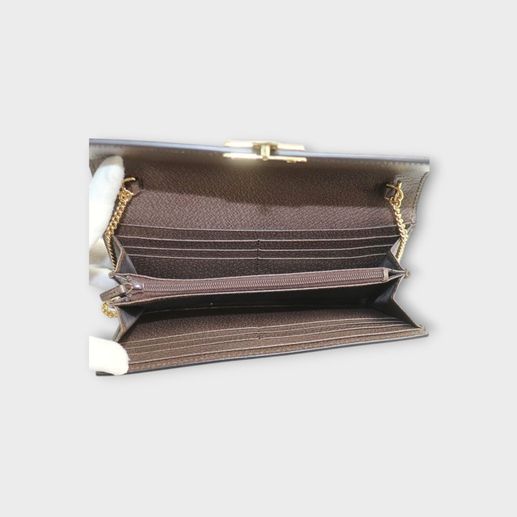 GUCCI GG Supreme Chain Wallet Bengal Tiger Cherry Blossom Long Wallet 453506【A】