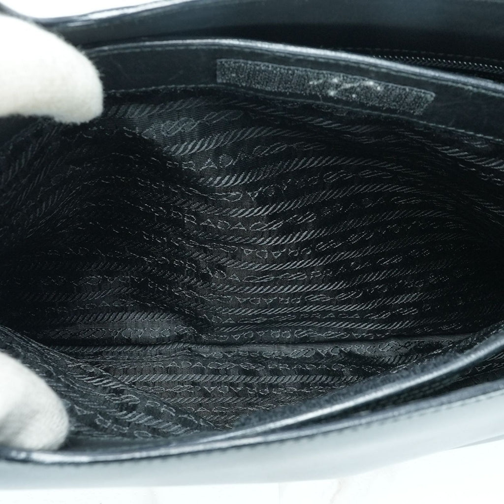 PRADA Vitello VITELLO CORINO NERO Handbag BR1277 Black Tote Bag