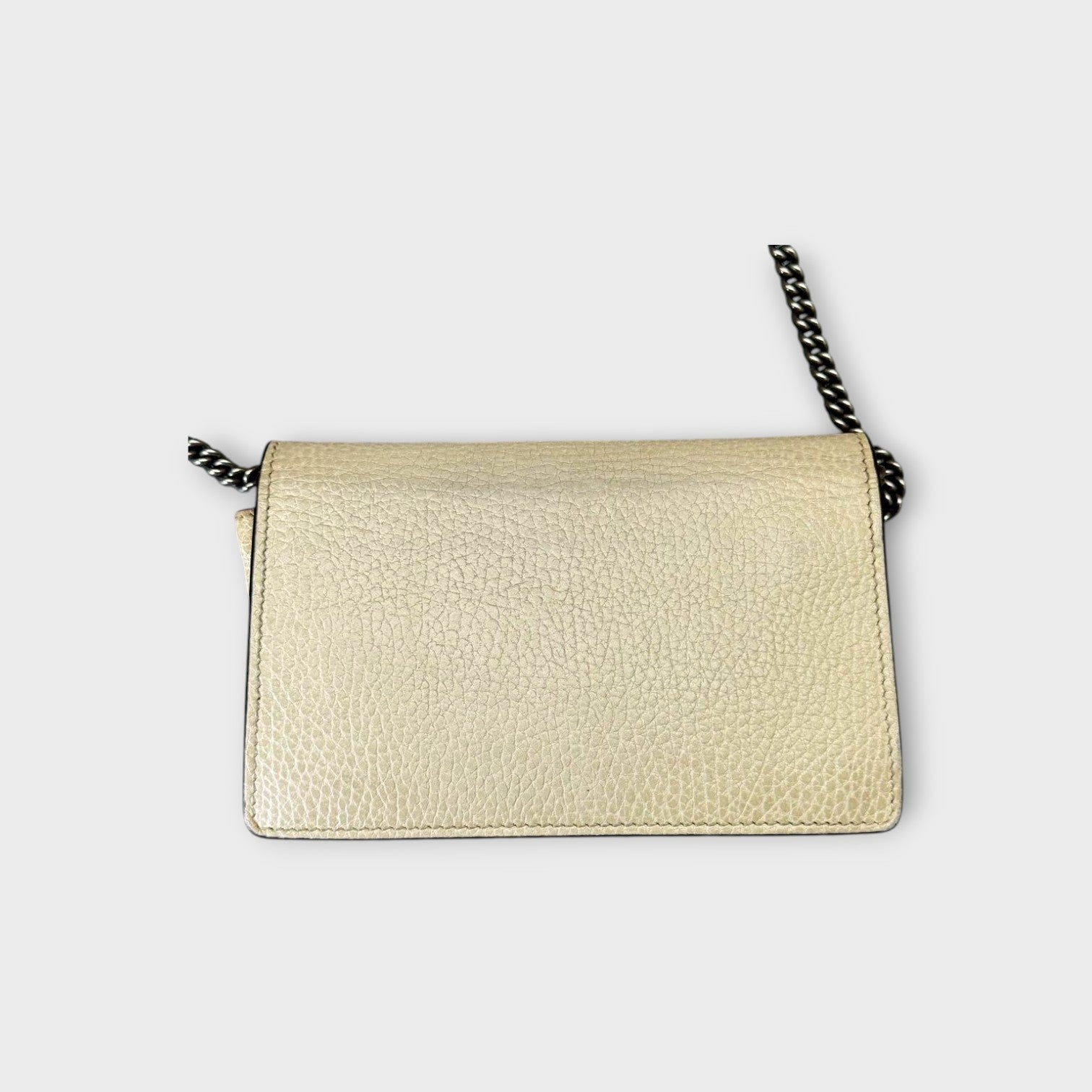 Gucci Dionysus Chain Shoulder Bag Leather Ivory Silver Hardware【A】