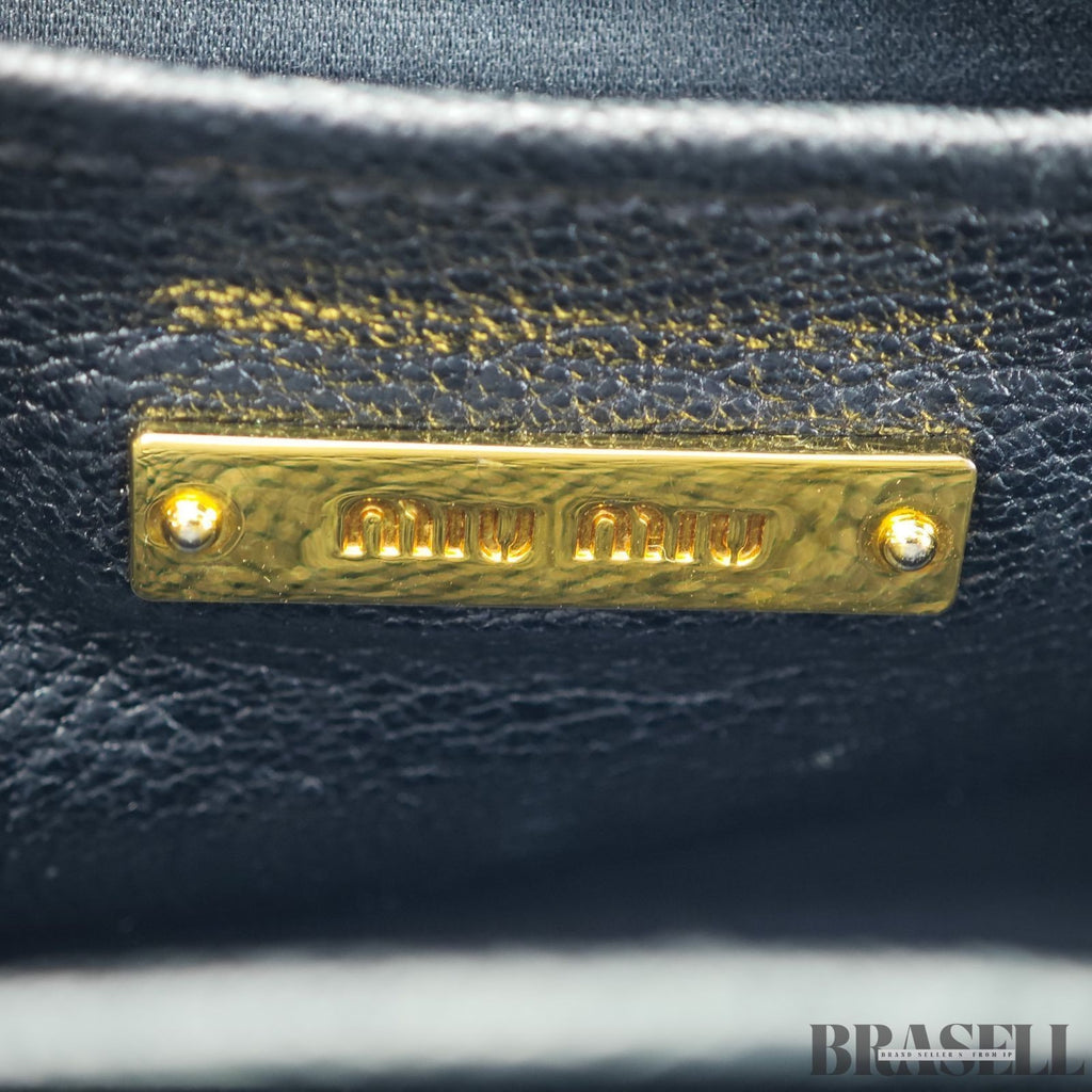 Miu Miu Madras 2-Way Bag RL0058 Handbag Shoulder Bag Black Women's