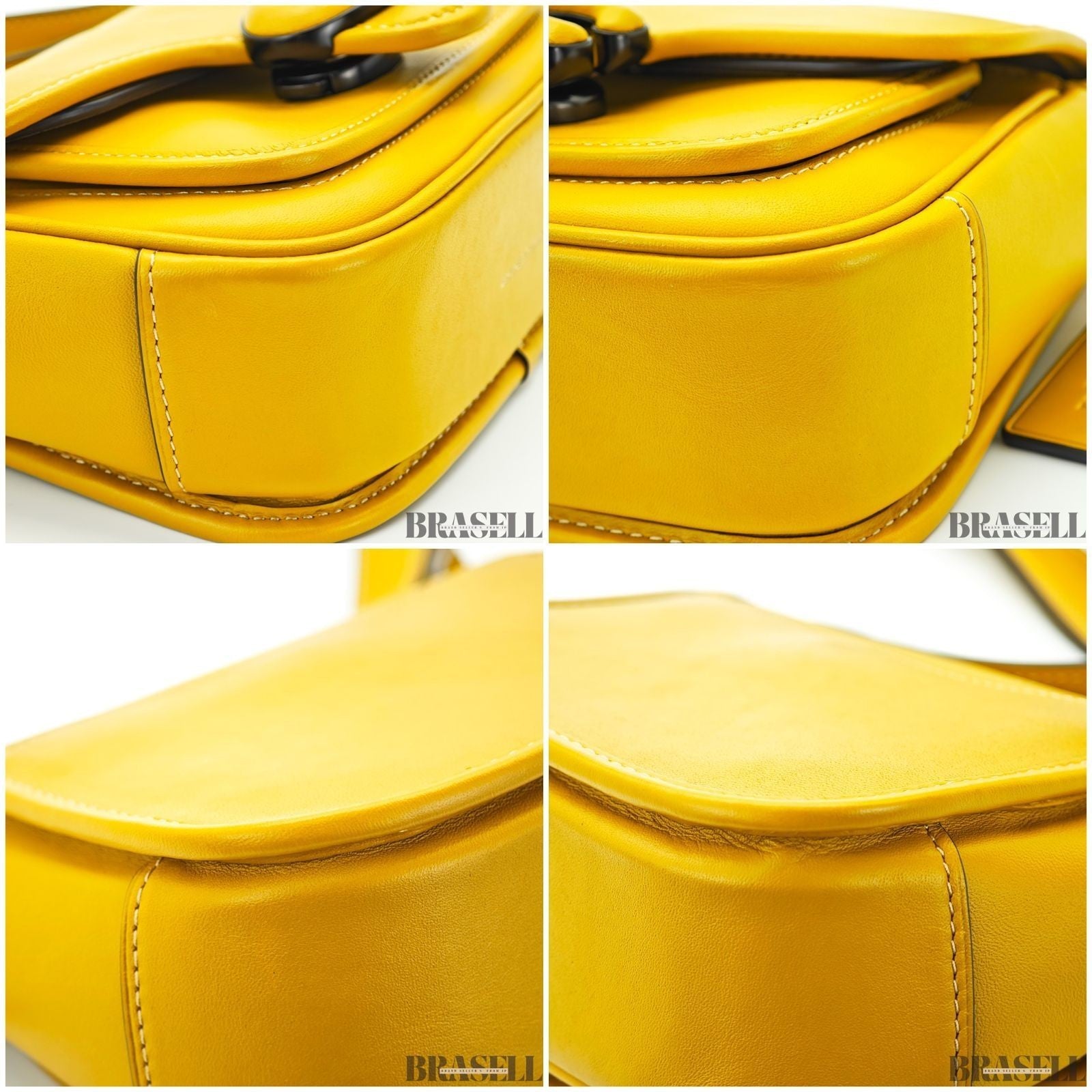 COACH Tabby Messenger Bag Shoulder Bag Flap Compact Yellow Women's