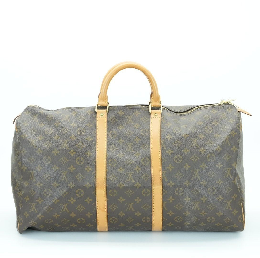 LOUIS VUITTON Keepall 55 M41424 Boston Bag Travel Bag Brown Large Capacity
