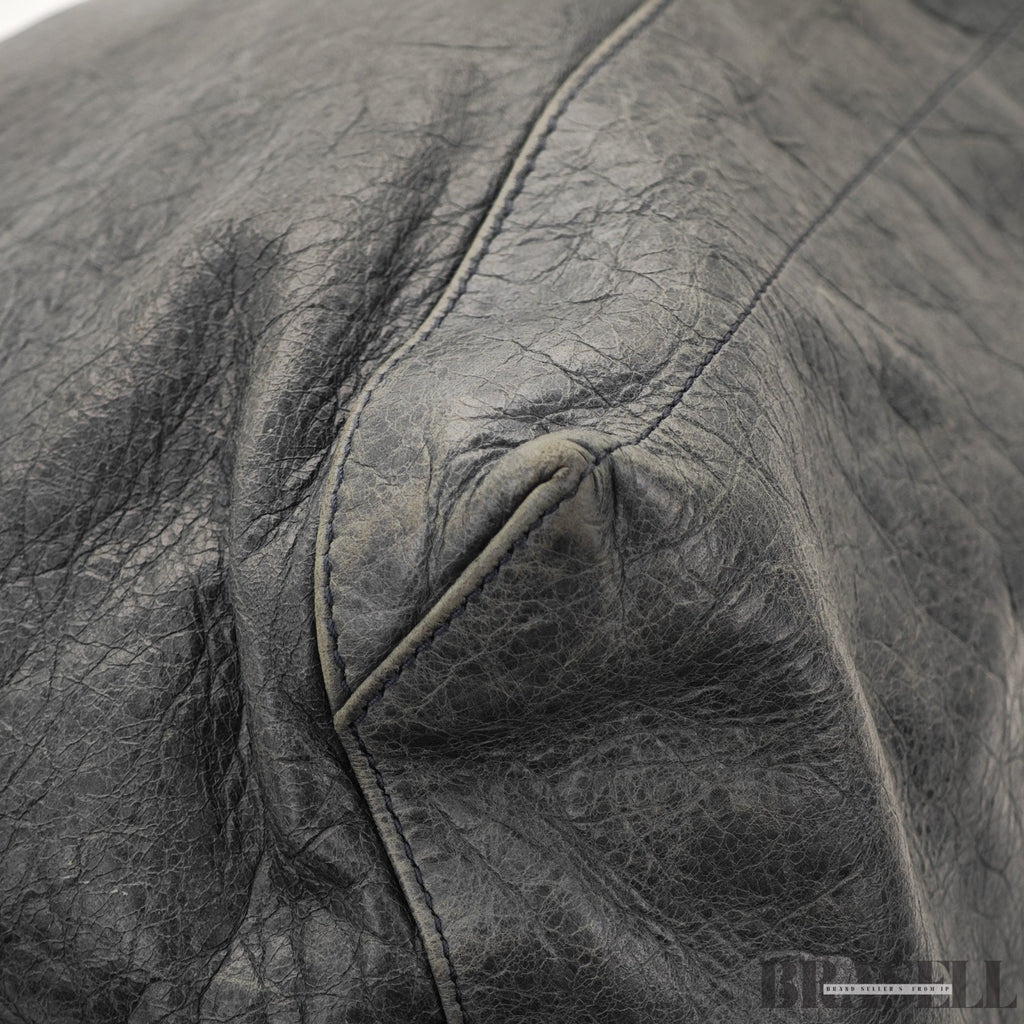 BALENCIAGA The Day Shoulder Bag Leather Hobo Bag Black