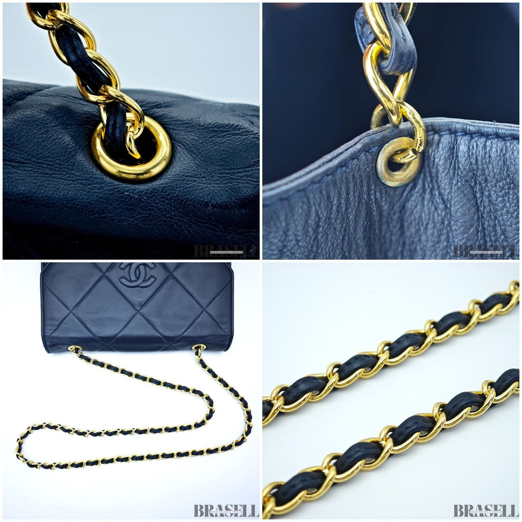 Chanel Matelassé Lambskin Chain Shoulder Coco Mark Flap Small Black Women