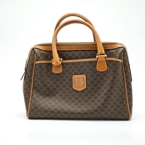 CELINE Macadam Handbag Mini Boston Bag Brown Women's