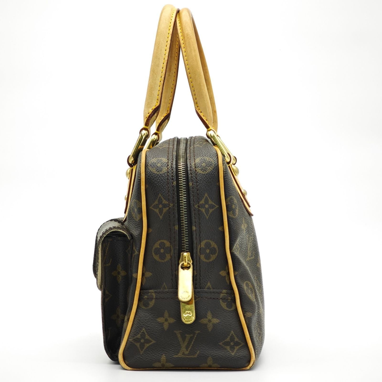 LOUIS VUITTON Manhattan PM M40026 Monogram Handbag Shoulder Bag Brown Women’s