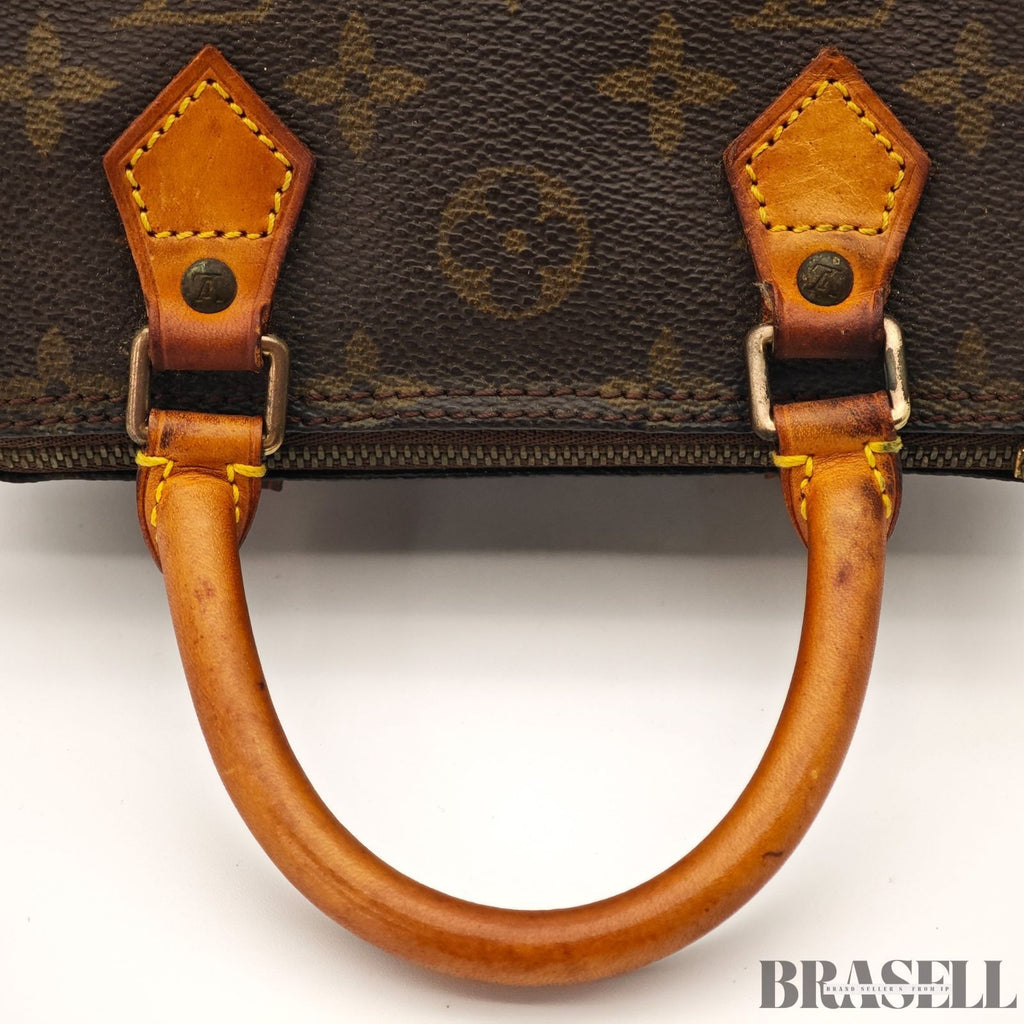 Auth Louis Vuitton Monogram Mini Speedy Hand Bag M41534 Mini Boston Bag Brown