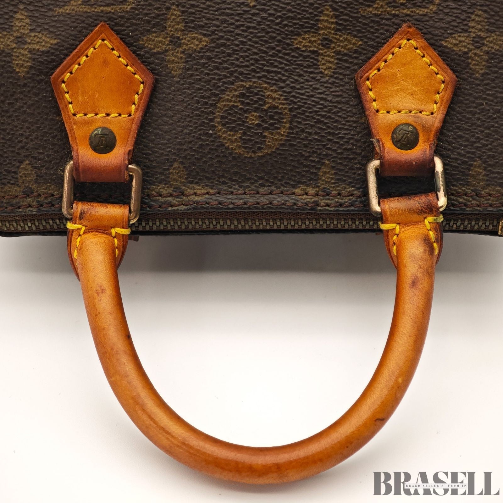 Auth Louis Vuitton Monogram Mini Speedy Hand Bag M41534 Mini Boston Bag Brown