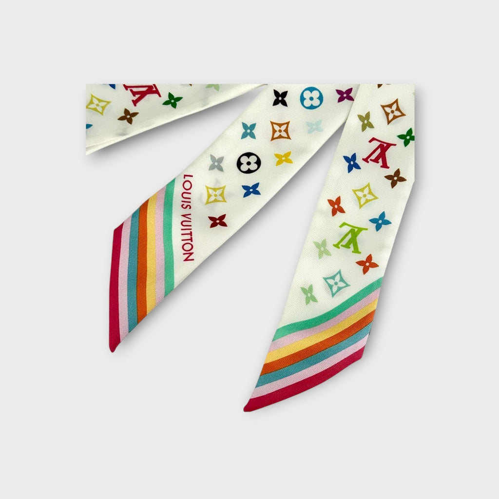 Louis Vuitton Takashi Murakami Bandeau BB Multicolor Monogram LV TM Silk Scarf