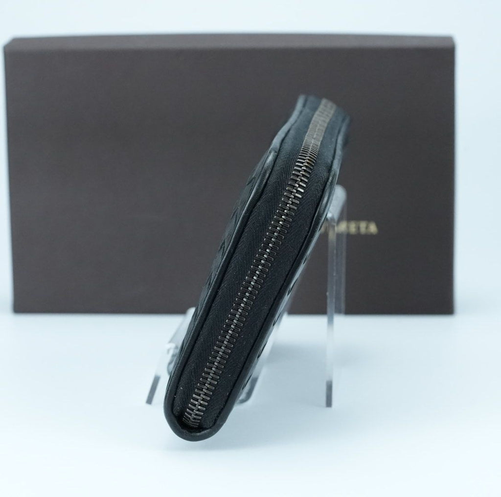 BOTTEGA VENETA Intrecciato Long Wallet Black for Men and Women