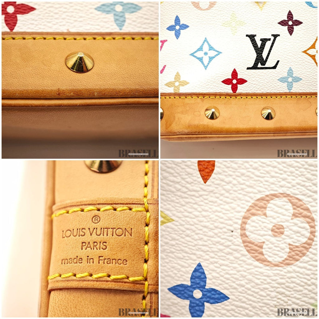Louis Vuitton Alma Multicolor M92647 Tote Bag Handbag Colorful White Blanc