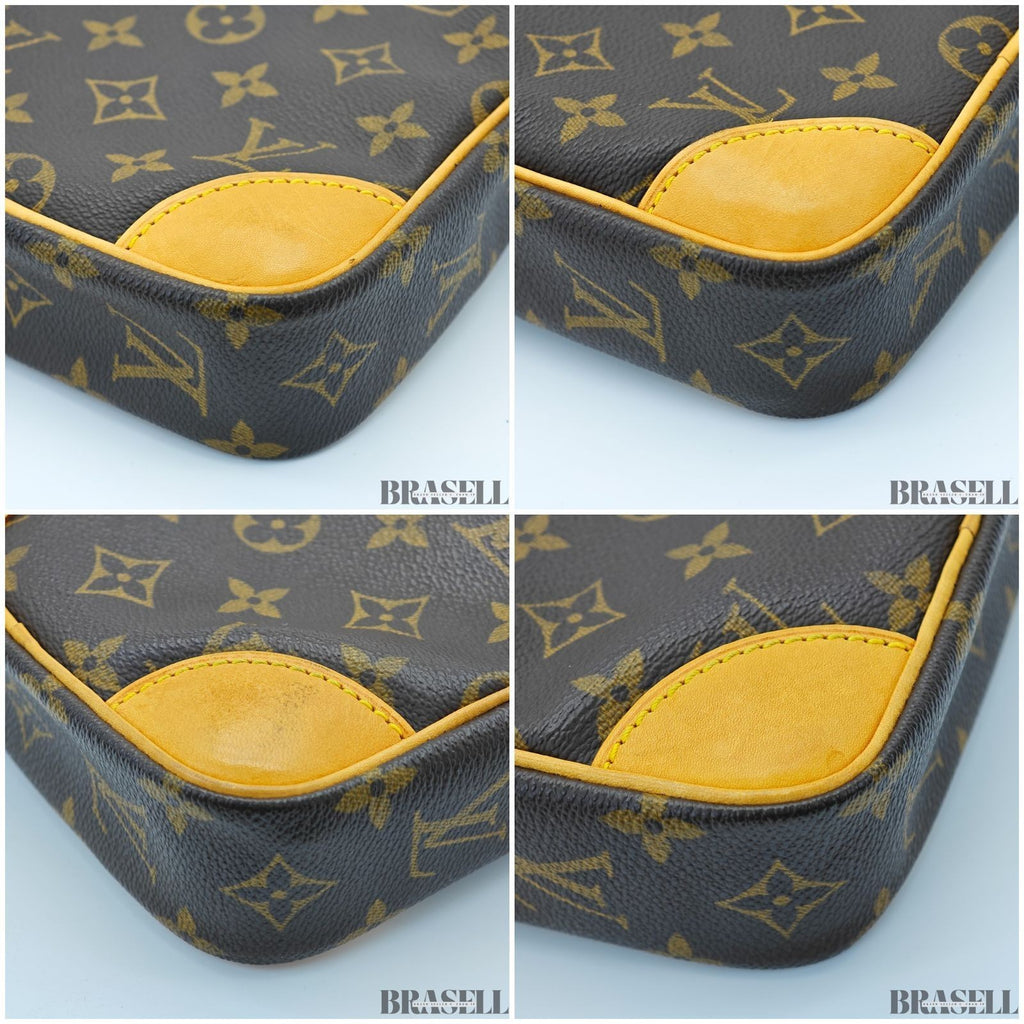 Louis Vuitton Danube M45266 Shoulder Bag Monogram Canvas Leather Vertical Brown