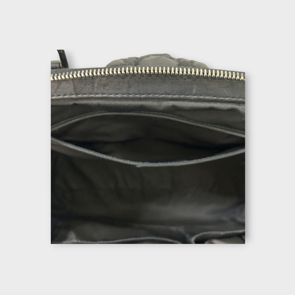Christian Dior Handbag Tote Bag Leather Nylon Black Silver Hardware 【B】