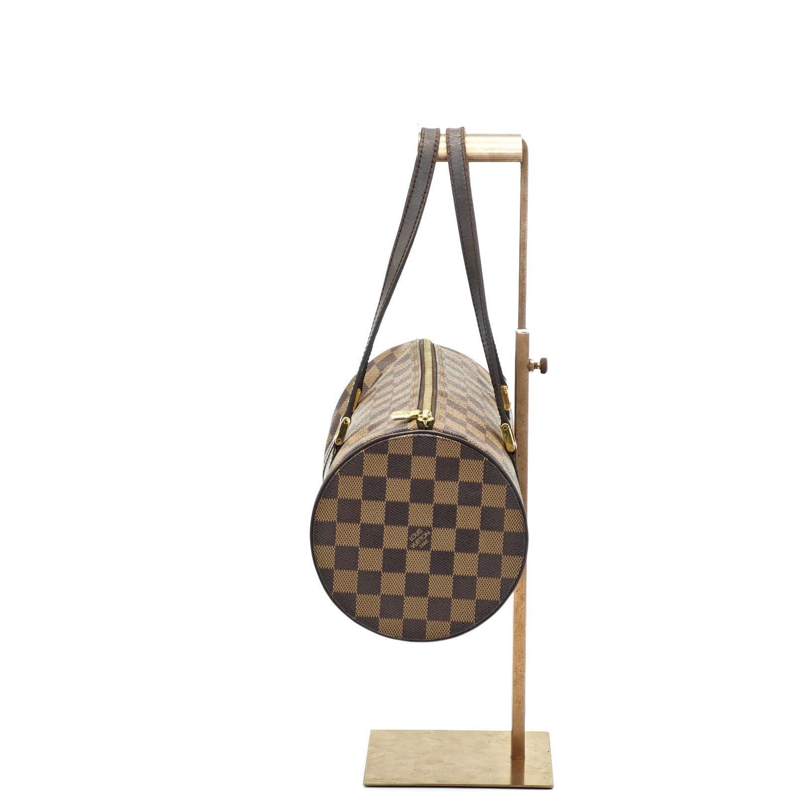 LOUIS VUITTON Damier Papillon 30 N51303 Cylindrical Bag Brown