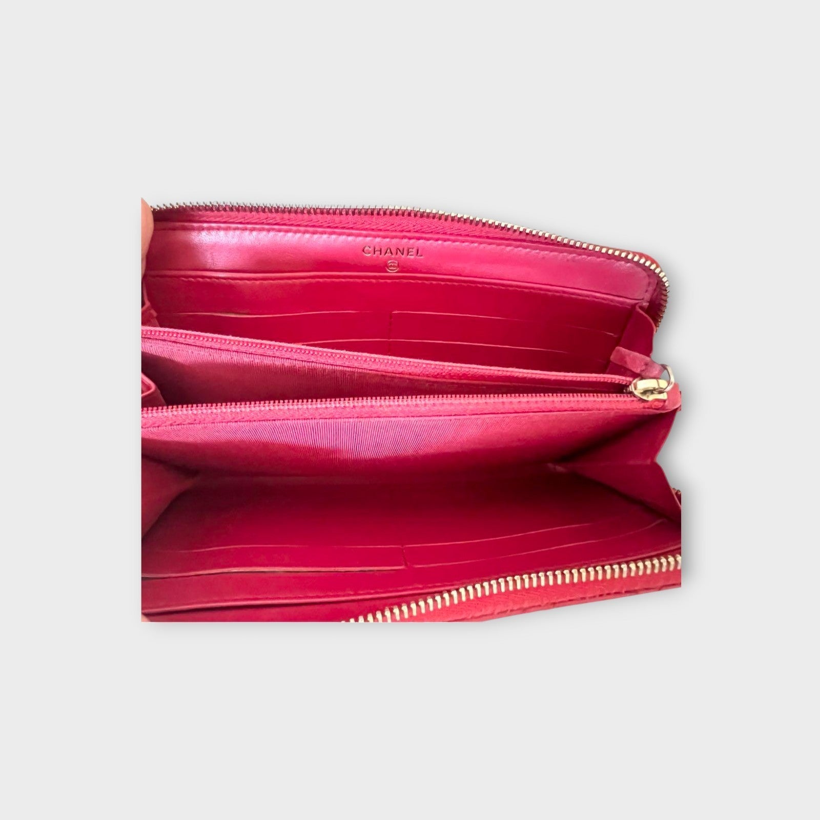 Chanel Matelassé L-Gusset Zip Around Wallet
