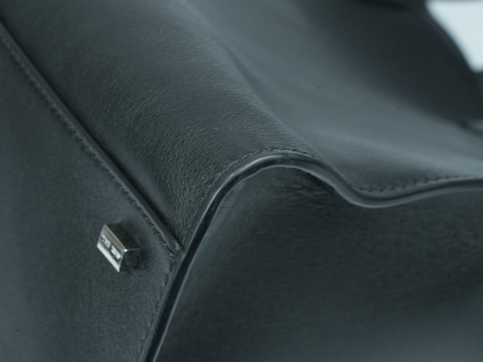 The Row Soft Margaux 15 Bag in Black saddle leather