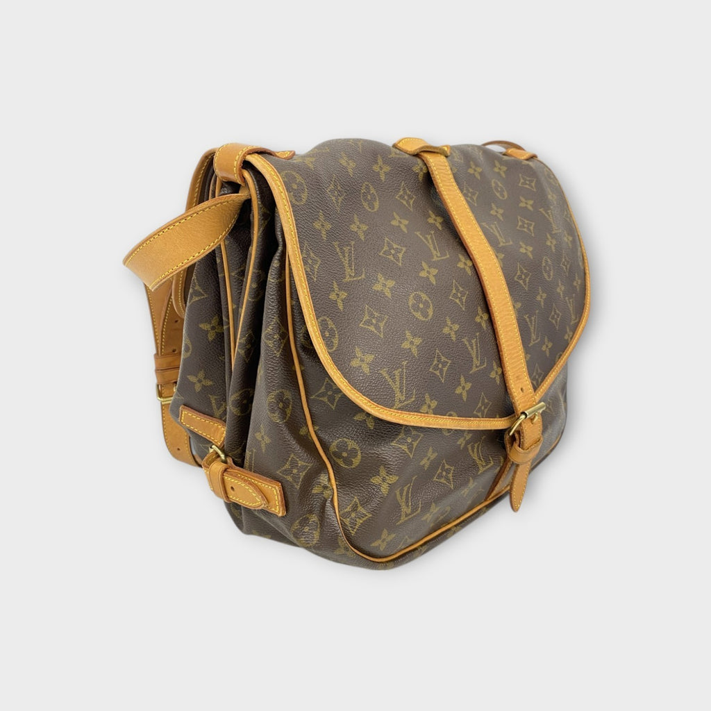 Louis Vuitton Shoulder Bag Monogram Saumur 35 M42254 Brown Leather Canvas 【B】