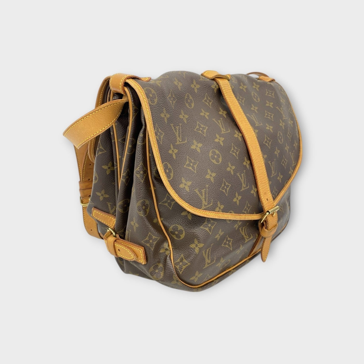 Louis Vuitton Shoulder Bag Monogram Saumur 35 M42254 Brown Leather Canvas 【B】