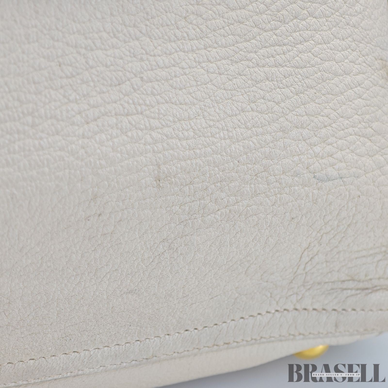 Miu Miu 2-Way Leather Tote Bag/Shoulder Bag Flap White Women's