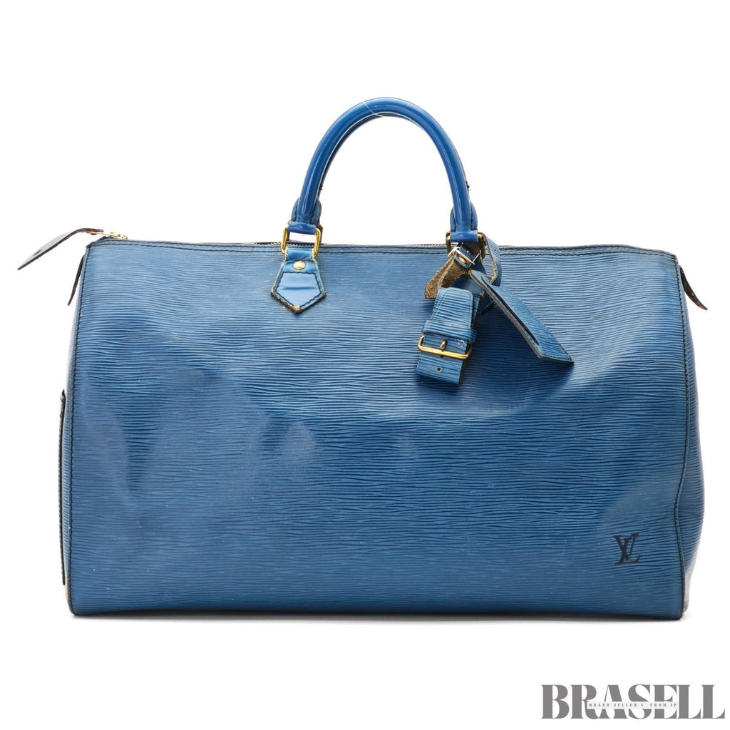 LOUIS VUITTON M42985 Epi Speedy 40 Boston Bag Handbag Blue Leather VI1900